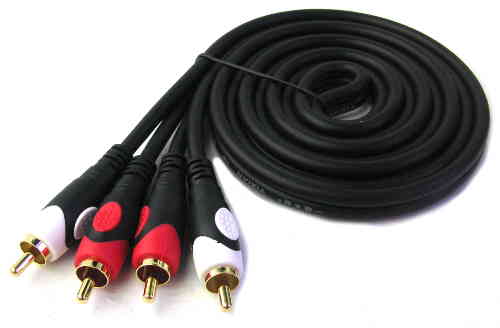 YX-1434 2xRCA Plug to 2xRCA Plug Cable 1.8m